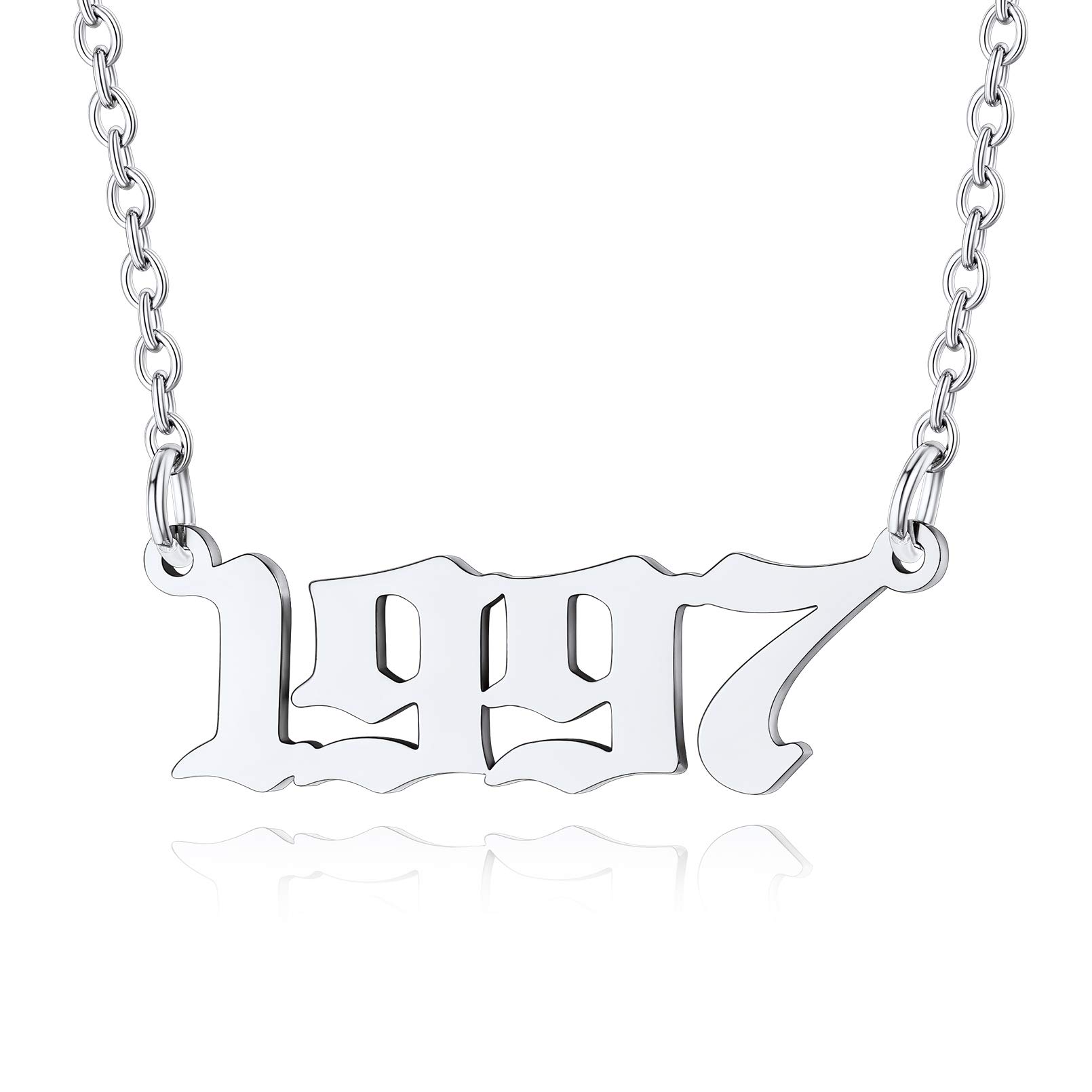 Custom4U 1997 Necklace-Womens Girls Birthday Gifts Necklace 17+2''inches Solid Stainless Steel Important Birth Year Number Pendant Necklace — image 1