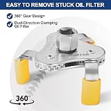 Spurtar 3 Jaw Oil Filter Wrench 68-104mm with Protective Sleeves view 5