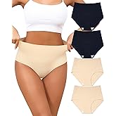 LEVAO Tummy Control Underwear for Women High Waist Seamless Brief No Show Body Shaper Slimming Underwear 4 Pack S-XXL