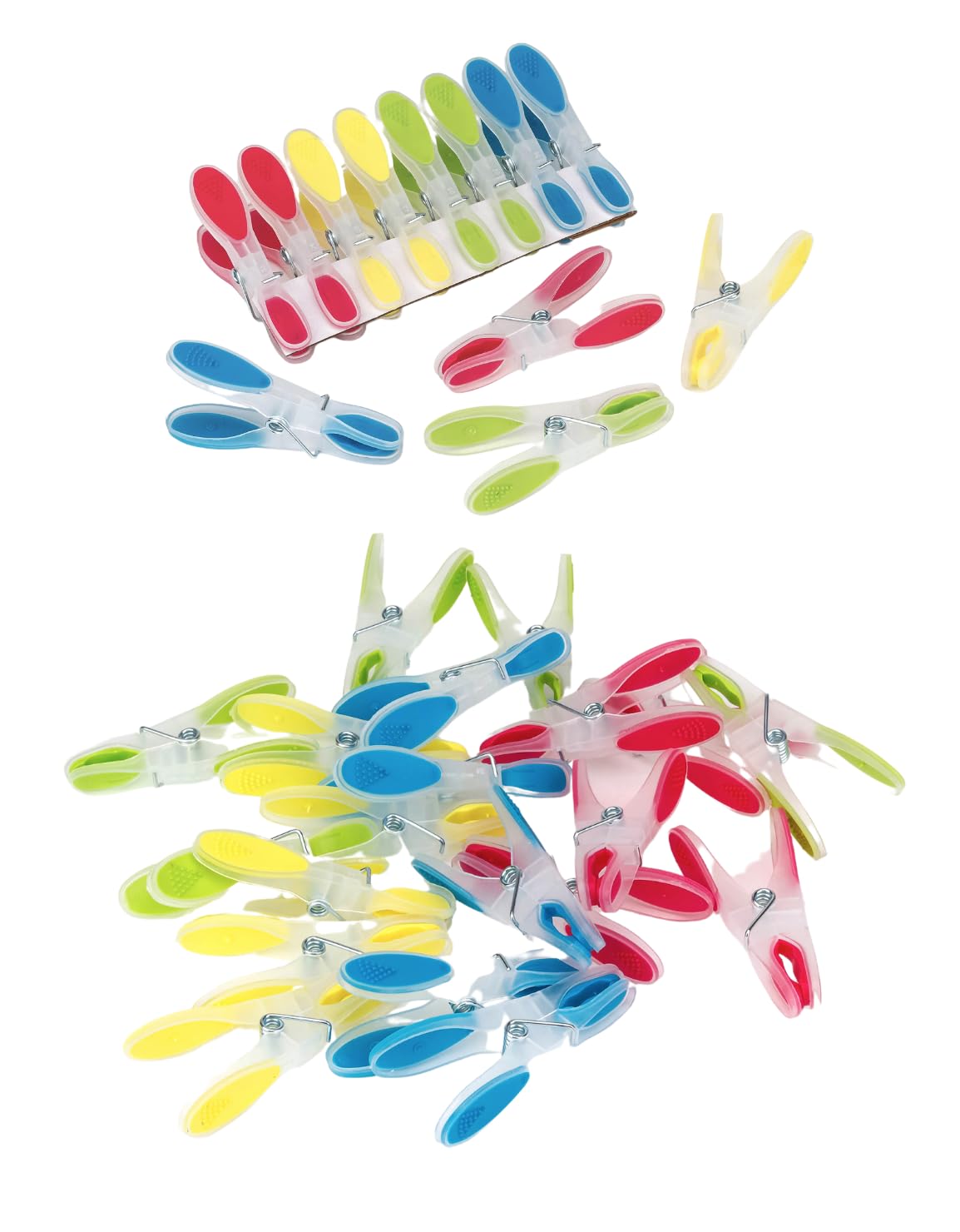 40 x Soft Grip Pegs Strong Plastic Laundry Pegs for Washing Line Indoor/Outdoor Clothes line Pegs - Assorted Colours