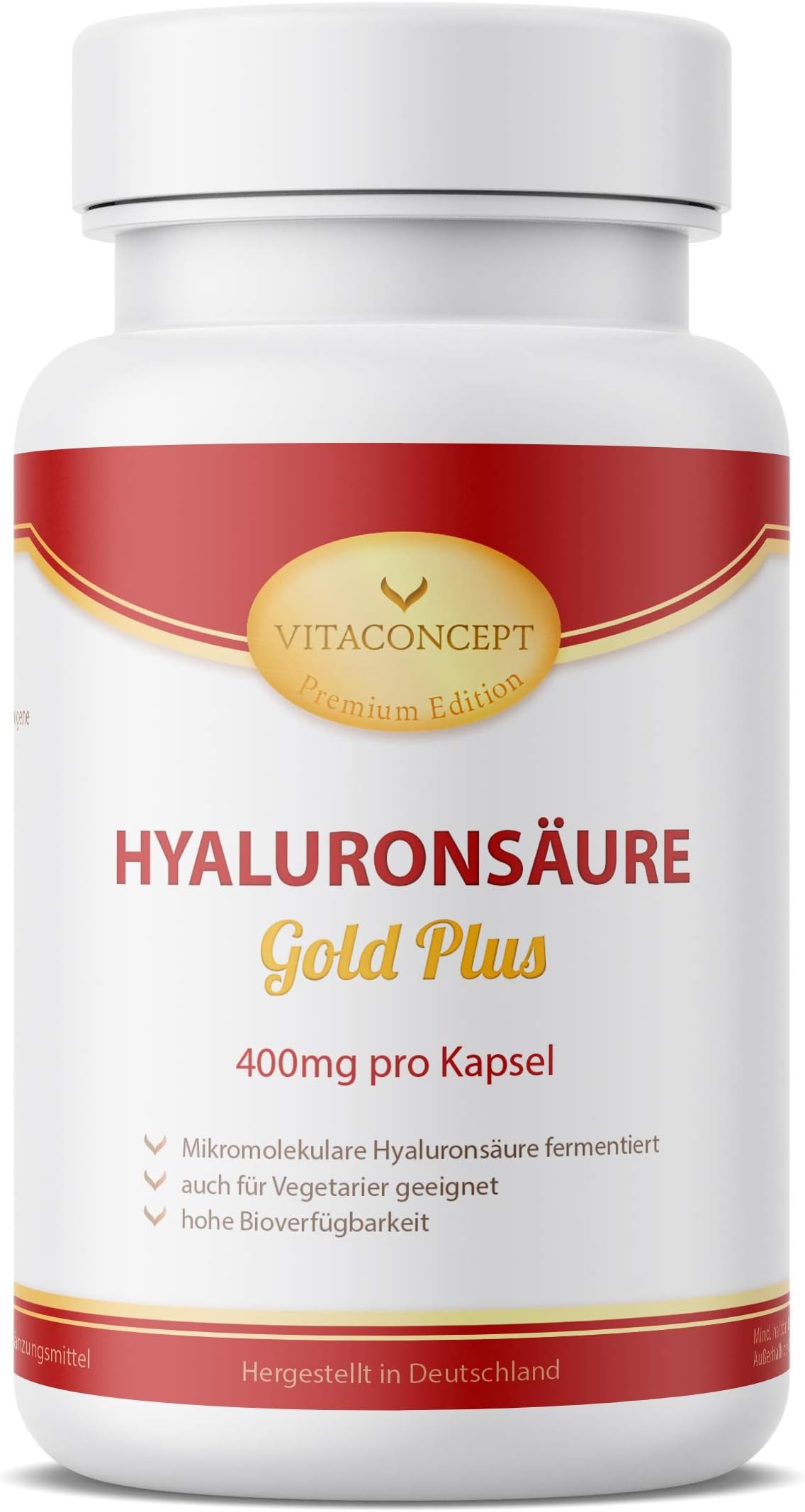 Vitaconcept Hyaluronic Acid 200mg Capsules - Joints, Skin, Anti-Aging - Made in Germany - 100 Capsules
