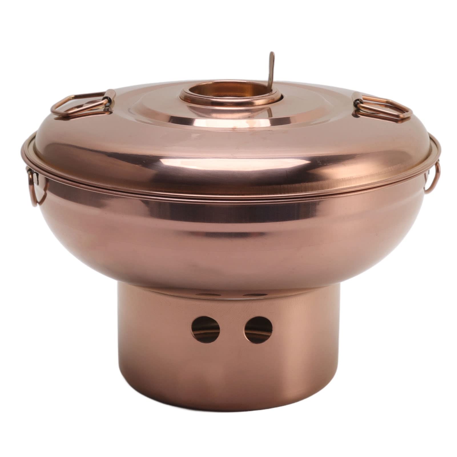Mumusuki Chinese Charcoal Hotpot, Stainless Steel Chinese Meats Fondue Lamb Outdoor Cooker Milk Tea for Kitchen Picnic