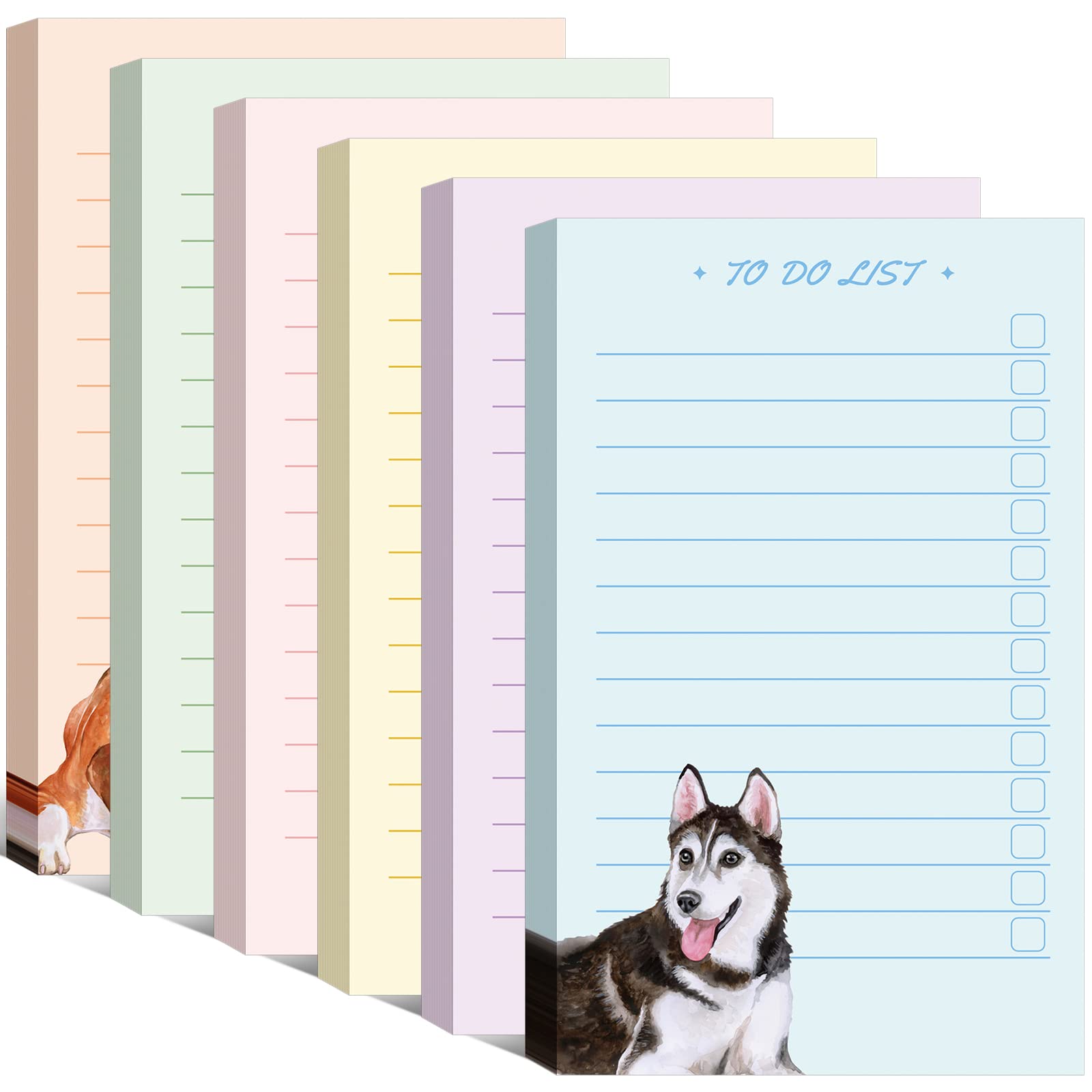 Photo 1 of 300 Sheets to Do List Notepad Daily Checklist Sticky Notes Cute Undated Memo Pad Color Block to Do Note Pad Weekly Plan Agenda and Organizer Planners for College(Dog Style,3.14 x 5.11 Inch)