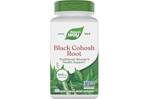 Nature's Way Black Cohosh Root, Traditional Support for Women's Health*, 540 mg per Serving, Non-GMO Project Verified, 180 Capsules (Packaging May Vary)