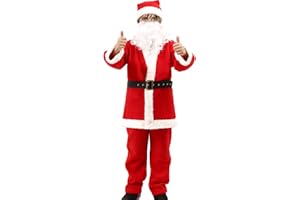 PrettyQueen Boys Santa Claus Costume, Children's Santa Costume, Kids Xmas Santa Suit Christmas Outfit for Halloween Cosplay