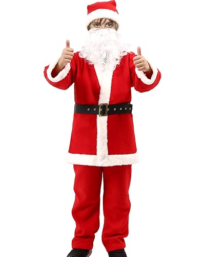 Amazon Santa Outfits For Kids Boys Santa Claus Costume,5 PCS