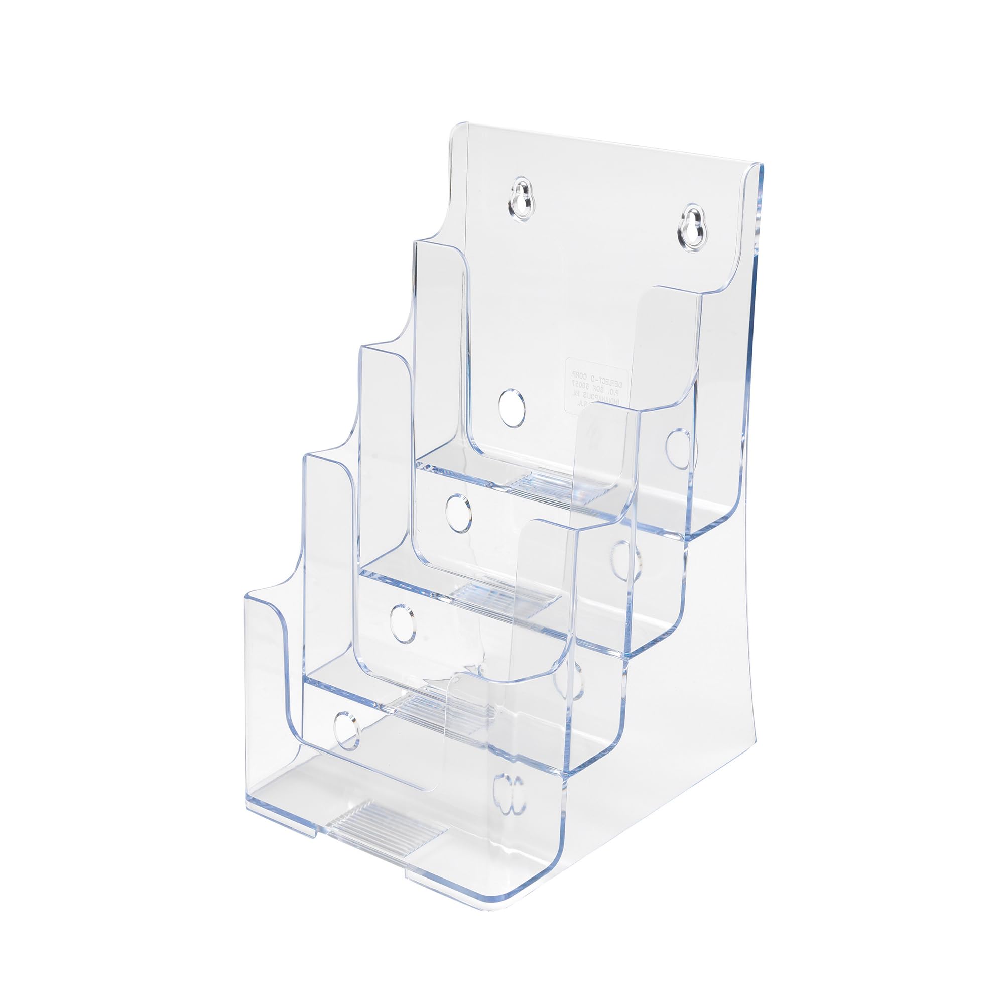 Deflecto Countertop 4 Tier A5 Portrait Multi-TierLiterature Holder - Magazine File Holder - Leaflet Holder Wall Mounting