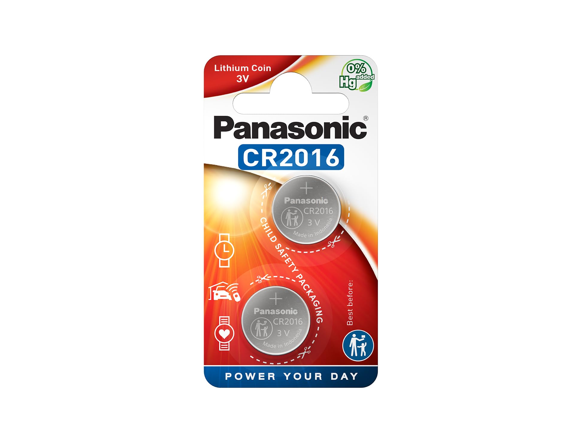 Panasonic CR2016L Specialist Lithium Coin Battery (Pack of 2)