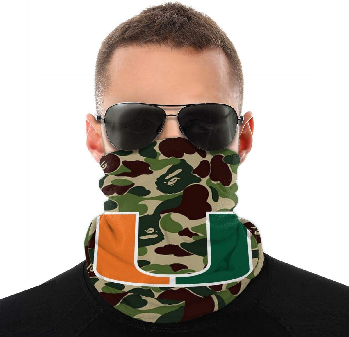 Bape Joint Miami-FL-Hurricanes 3D Print Face Scarf Bandanas for Dust, Outdoors, Festivals, Sports