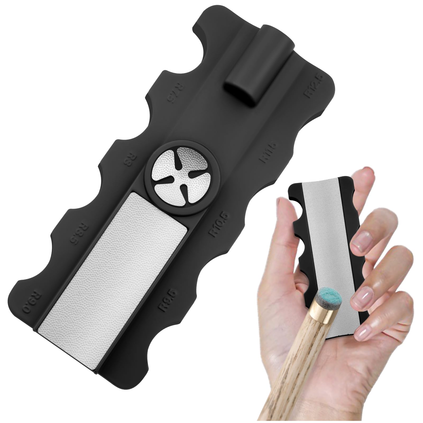 Sinsilvie 5 in 1 Pool Cue Tip Shaper,Snooker Cue Tip Shaper, Pool Billiard Cue Accessories for Rapid Repair Cue Tip