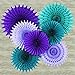 Mermaid Birthday Party Decorations Teal Purple /Wonderland Frozen Party Decorations/Under The Sea Party Supplies Teal Purple Tissue Paper Fan/Frozen Baby Shower Decorations