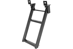 HECASA Truck Step 2-Rung Retractable Tailgate Ladder Heavy Duty Steel Black Powder Coated Truck Bed Ladder W/L-Shaped Bracket