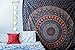 Marubhumi Hippy Mandala Bohemian Tapestry, Indian Dorm Decor, Psychedelic Tapestries Wall Hanging Ethnic Decorative Tapestry (84 x 90 Inches, Neavy Blue Tarquish)