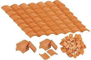 Mautacly 100 Pcs Roof Tiles Miniature Tiles Mini Shingles Tile Kitchen Garden Accessories