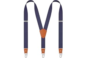 DEOBOX Suspenders for Men Heavy Duty Snap Hooks with 1.4 Inch Elastic Straps Y-Back Adjustable