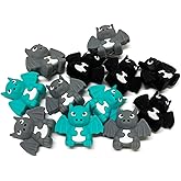 15Pcs Dinosaur Silicone Focal Beads, Dragon Animal Silicone Bead, Loose Spacer Beads, Animal Shaped Printed Bead, for Adults Jewelry Making DIY Keychains Pens Bracelets Crafts