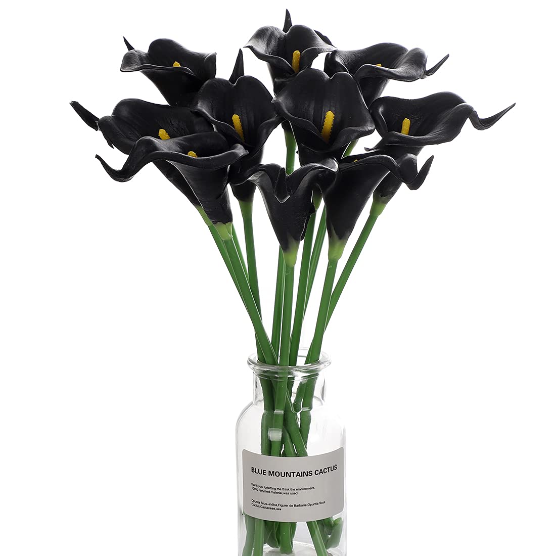 huaao Artificial Calla Lilies Artificial Flowers Realistic Latex Flower Arrangements Decoration Bridal Wedding Party Hotel DIY Flower Arrangements Black Pack of 12