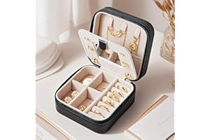 Square Jewelry Storage Box for Women, Womens Portable Jewelry Case for Earring Necklace Ring
