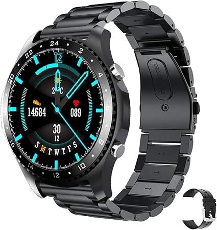 Amazon スマートウォッチ 活動量計 Ip67防水 運動追跡 スマートブレスレット スポーツウォッチ 多機能カラースクリーン 歩数計 消費カロリー 腕時計 目覚まし時計 長座注意 遠隔撮影 着信通知 Iphone Android対応 スチールバンド Kim スマートウォッチ