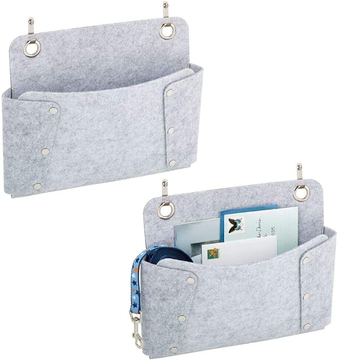 mDesign Soft Felt Over the Door Hanging Storage Organizer