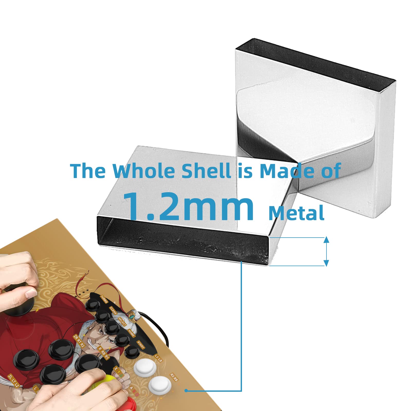 DOYO Arcade Fightstick with Octagonal Gate Fully Mod-Capable Fighting Game Controller Customize Buttons and Joystick, Suitable for PC/Raspberry Pi / PS3 / Switch/NEO GEO Mini/Android (Brown)