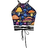 Sister Amy Women's Halter Cross Hollow Boho Bandage Tank Camis Crop Top Vest