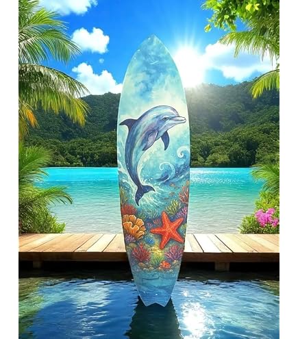 Amazon.com: JennyGems Outdoor Mermaid Surfboard Wall Art