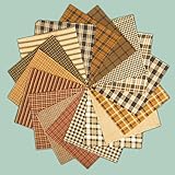 40 Piece Brown Black Charm Pack, 6 Inch Precut Cotton Homespun Fabric Squares By Jubilee Creative Studio