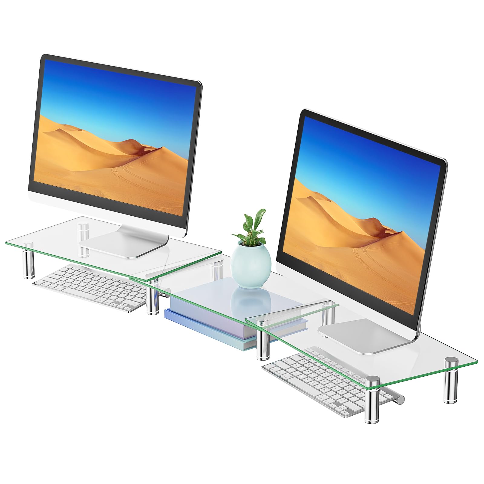 Mua WALI Dual Monitor Stand, Computer Monitor Stand Adjustable Length ...