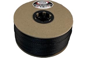 CAJUN TIE DOWNS Cajun Pull Line - 1/2 Inch 1,200 lb. Polyester Pulling Tape - Made in USA (Black, 500)