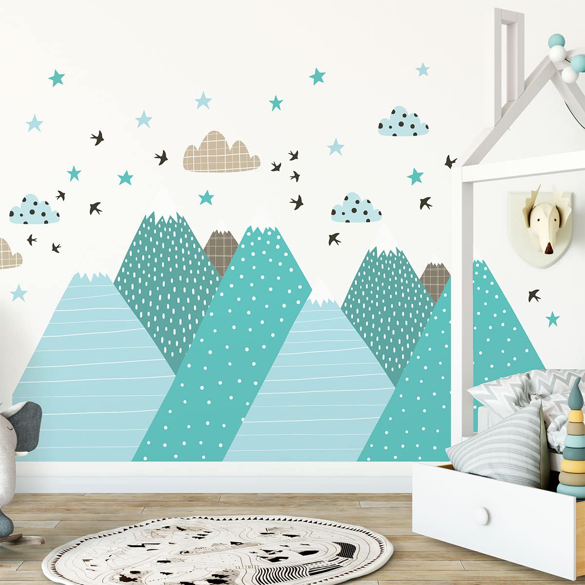 Children's Wall Stickers - Baby Room Decoration - Children's Wall Stickers - Scandinavian Mountains Jessika - H40 x L60 cm
