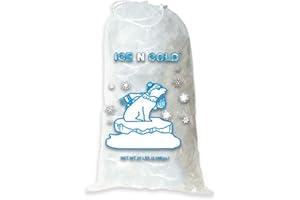 ICE N COLD Ice Bags with Drawstring Closure | 20lb, 100ct/cs | 50 mic Thickness | Portable Storage and Freezer Keeper