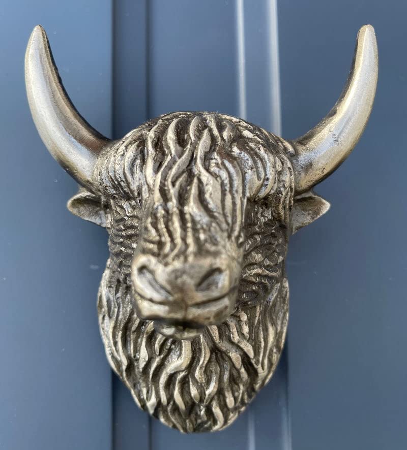 Highland Cattle Door Knocker (Antique Brass)