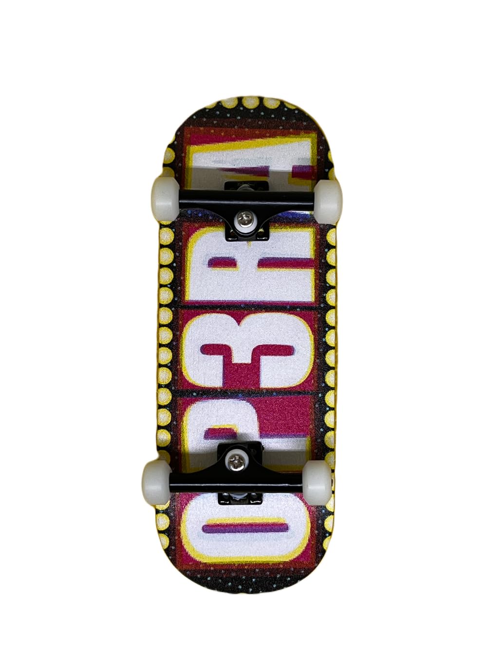 Op3ra Pro Fingerboard Complete 34 * 96mm Maples Wood Deck,UV Printing Graphic-Solid Single Axles Pro Trucks & 5 Urethane Bearing Wheels,-Replace Bushings-Blocks (Polkadot)