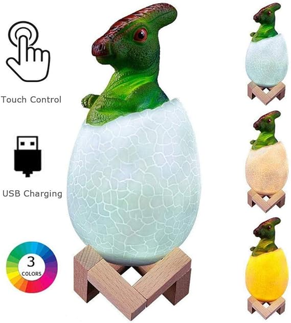 Dinosaur Night Light for Kids 3D Dinosaur Egg Toys Lamp