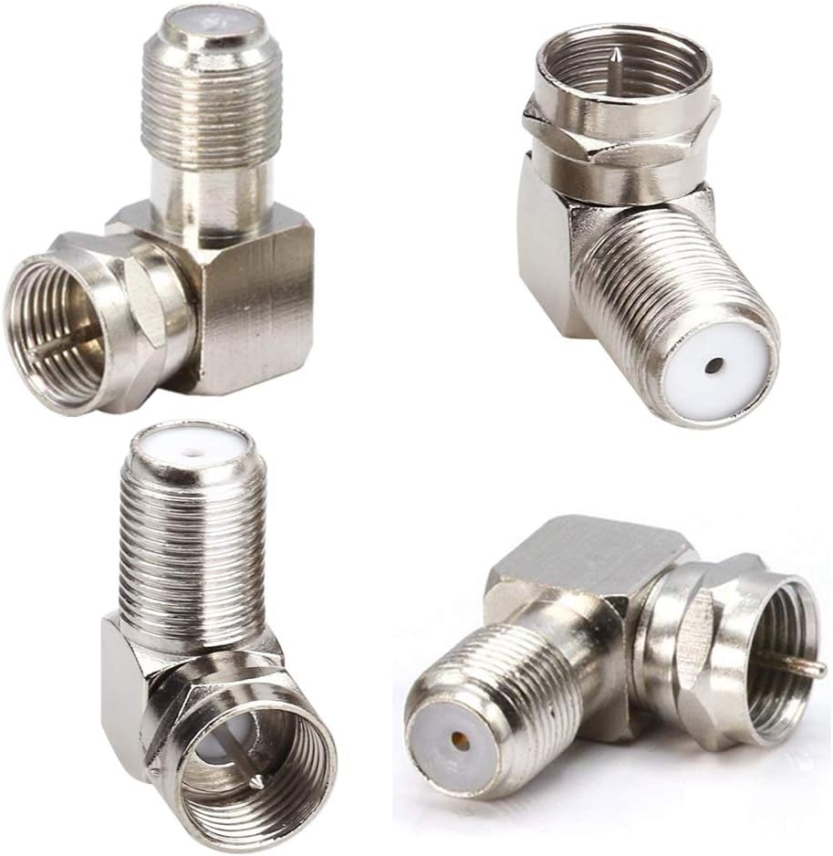 Gebildet 10 pieces Right Angle F Type Coaxial RG6 Adapter, F Type Satellite Socket Male to Female Plug Coupler Adapter - Image 3