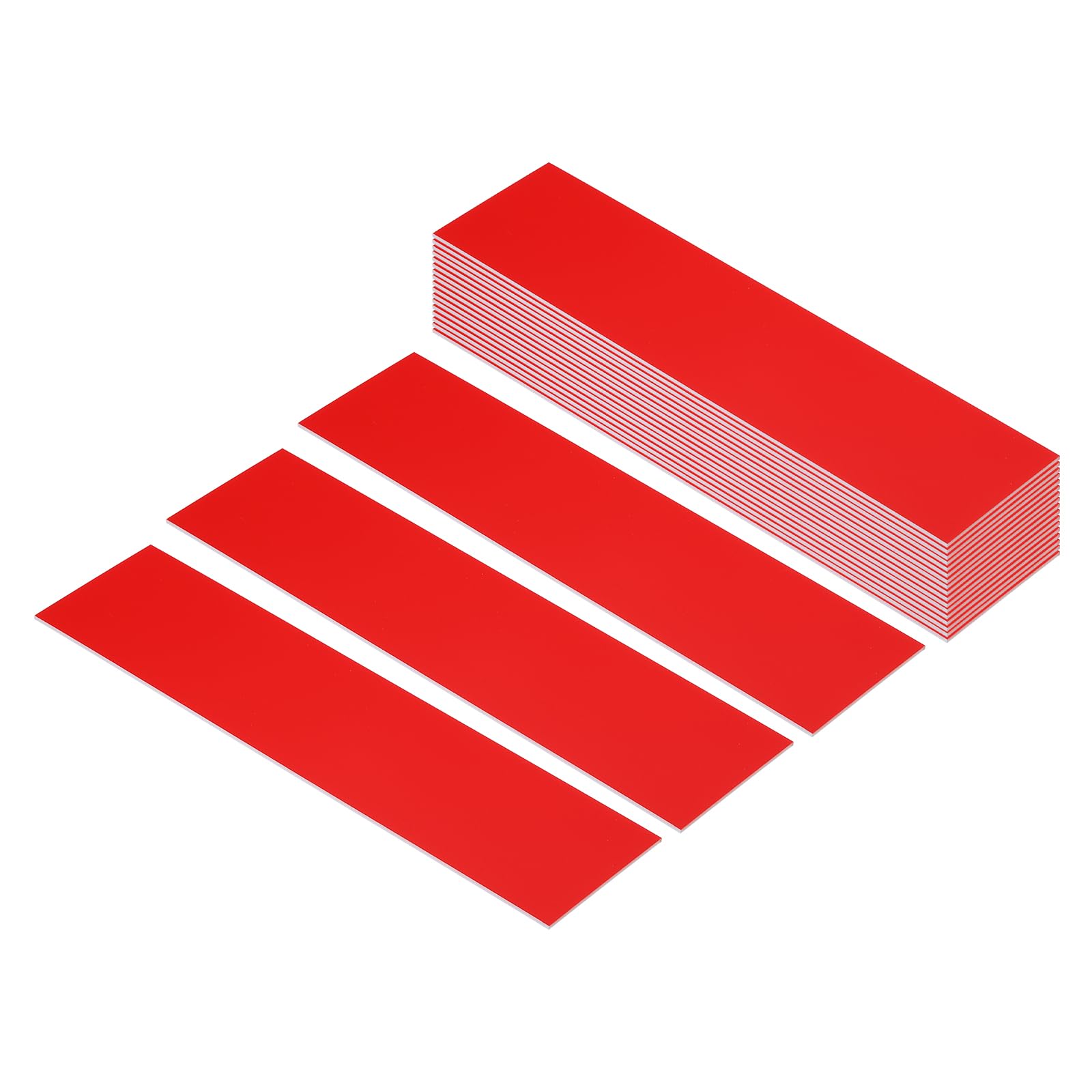 PATIKIL 8"x2" Blank Name Plates, 20 Pack Custom Engraved Name Plate Rectangle Laser Engraving Blanks for Personalized Nameplates Office Desk DIY Painting Supplies, Red, White