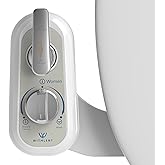 Left Handed Bidet Attachment for Toilet - Left Handed Bidet Non-Electric,Self-Cleaning,Adjustable Water Pressure,Retractable Dual Nozzles for Frontal & Rear Wash,Lever Control