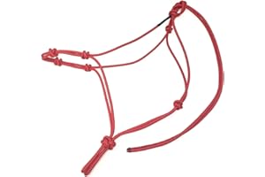 Knotty Girlz Horse Rope Training Halter - 4 Knot 1/4" Stiff Halter Cord - Used by Famous Trainers Multiple Sizes Multiple Colors