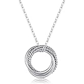 USEEDOVIA 30th 40th 50th 60th 70th Birthday Gifts for Women, 925 Sterling Silver Circle 3 4 5 6 7 Decades Birthday Necklace Birthday Jewelry Gift for Her Mom Friend Daughter Sister Lover Family