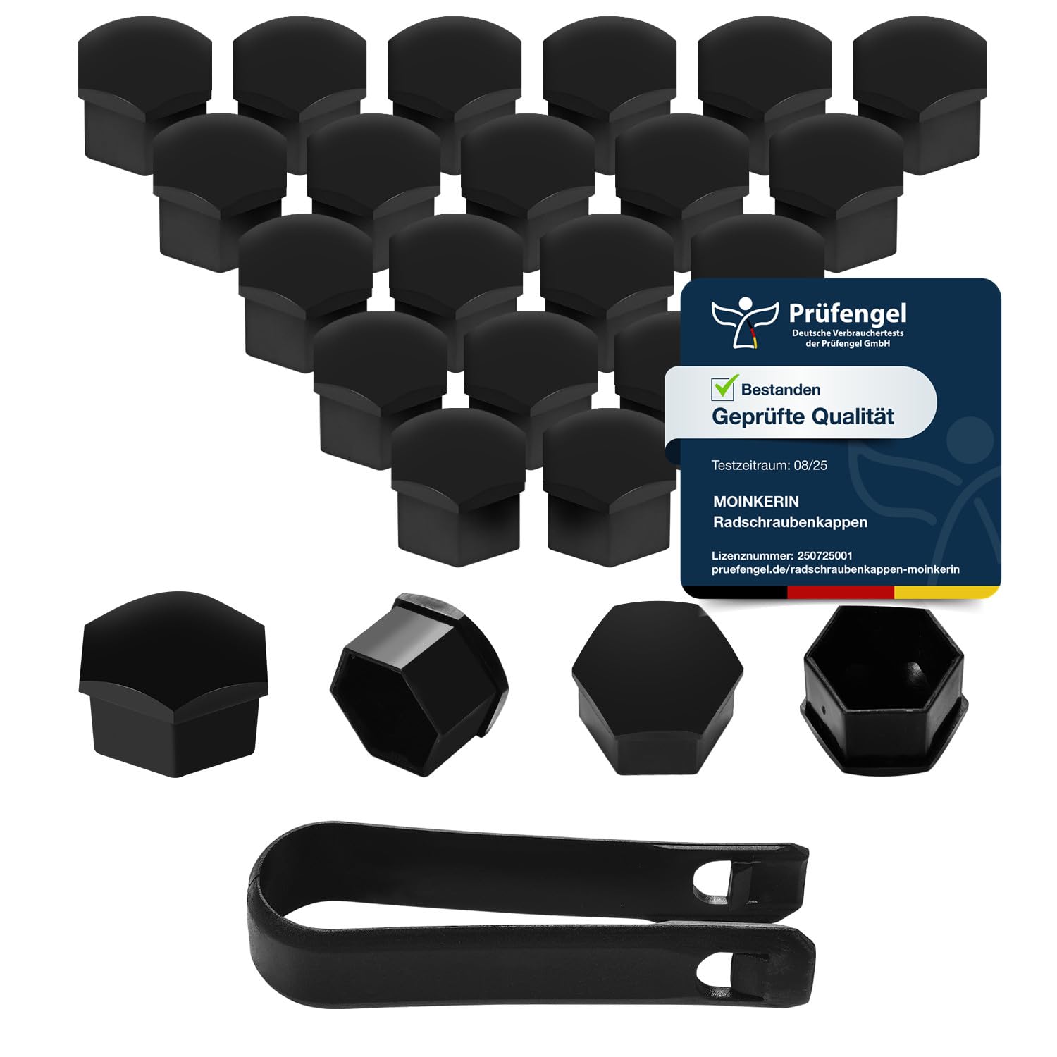 moinkerin 20 Pieces Wheel Nut Caps Wheel Nut Covers 17mm Bolt Cover Car Wheel Caps for Cars- Not Suitable for Q7(17mm) (Black, 17mm)