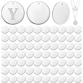 PH PandaHall 80pcs 20mm 304 Stainless Steel Stamping Blank Tag Pendants, Flat Round Metal Discs Stamping Blank Bar Stamping Discs Blank Name Pendant for DIY Necklaces Bracelets Handmade Jewelry Making