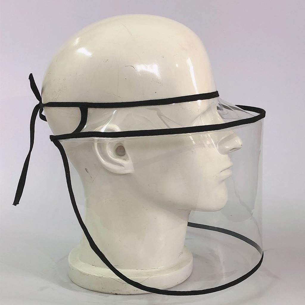Anti-Dust Face Shields 100% Full Cover Face and Neck, Compatible with All Hats Caps, Protective Shields Cover for Full Face & Neck, Soft Portable Foldable Transparent Face Shield for Adults Kids