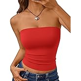 Trendy Queen Double Lined Tube Top for Women Strapless Bandeau Backless Crop Top for Summer Going Out Party Y2K Streetwear