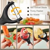 AUAUY 2Pcs Potato Peeler Y-Shaped Swivel Non-Slip Ergonomic Handle Stainless view 3