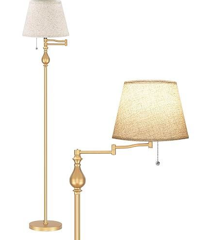 Nora Antique Brass Swing Arm Floor Lamp - Amazon.com