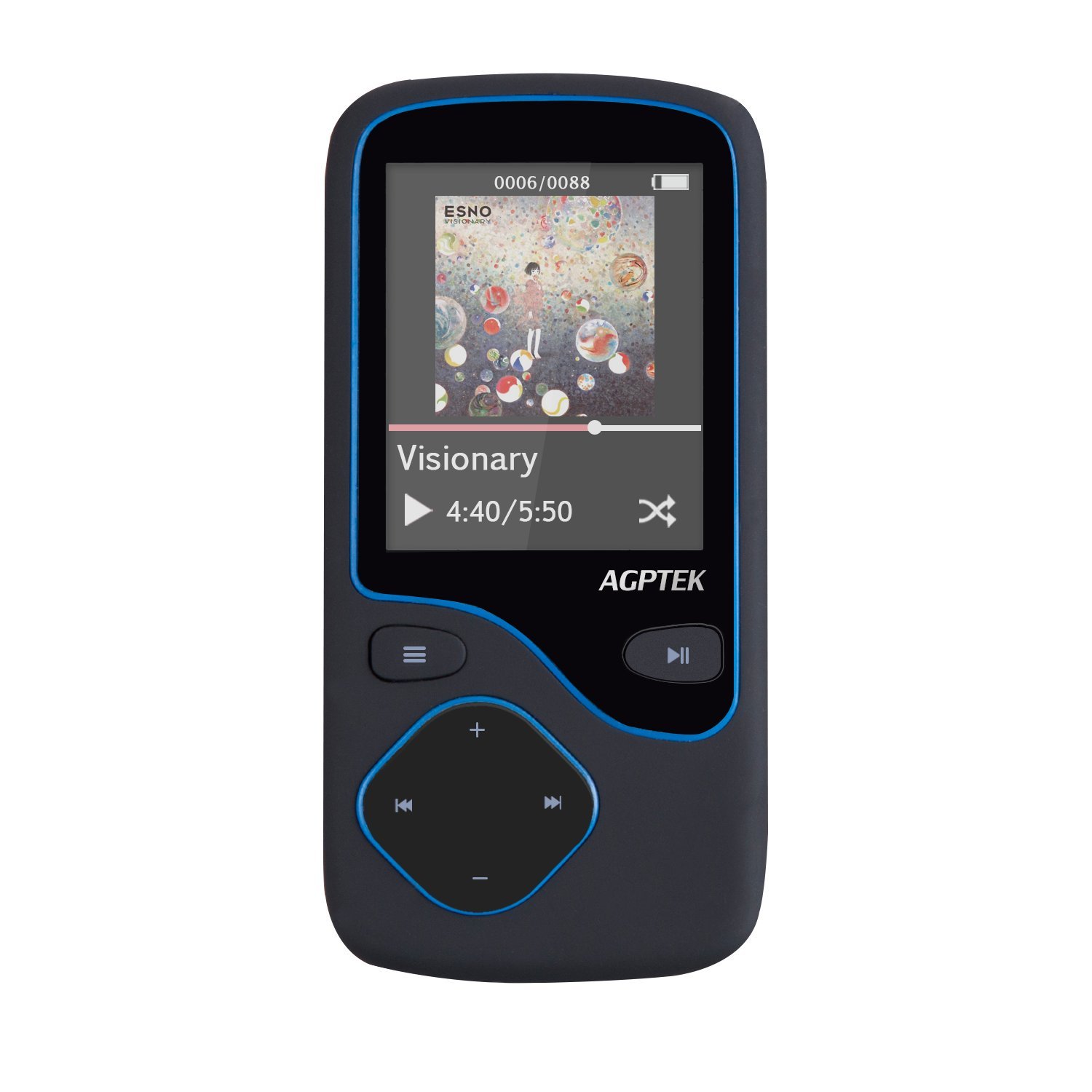 AGPTEK C05 8GB Bluetooth MP3 Player Portable Music Player with FM 12 Hour Playback Blue