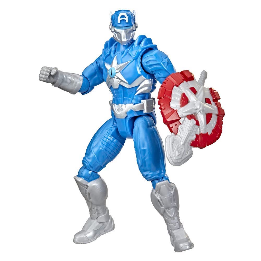 Marvel Avengers Mech Strike Monster Hunters Captain America Toy, 15-cm-Scale Action Figure, Toys for Kids Ages 4 and Up