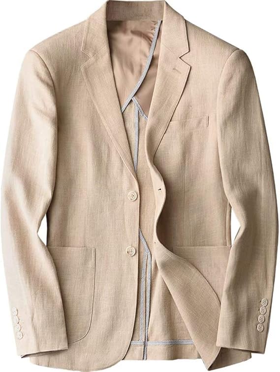 Amazon カジュアル ホワイト メンズ リネン ブレザー 軽量 カジュアル 無地 2つボタン リネン ジャケット スリムフィット スポーツコート Us サイズ Xx Large カラー ベージュ コート ジャケット 通販