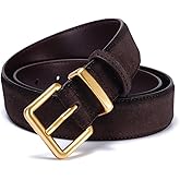 Wide Suede Belt Women Genuine Leather Ladies Waist Belt for Jeans Dress Casual Square Gold Buckle